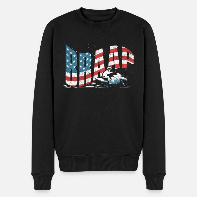 Braap Snowmobile Riding Snowmobiling Snowmobiler - Men's Premium Organic Jumper - black