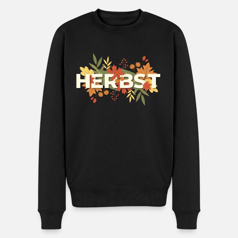 Herbst | Jahreszeit - Männer Premium Bio Pullover - Schwarz