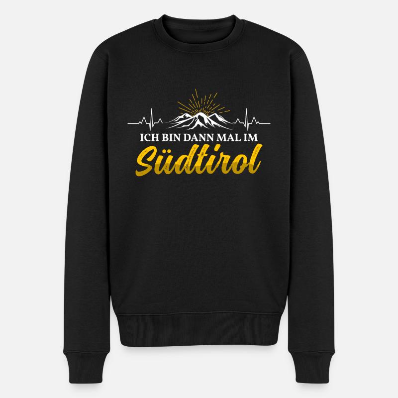 Ich bin dann mal im Südtirol Herzschlag - Männer Premium Bio Pullover - Schwarz