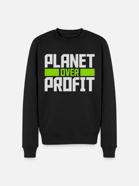 planet over profit quote - Men's Premium Organic Jumper - black