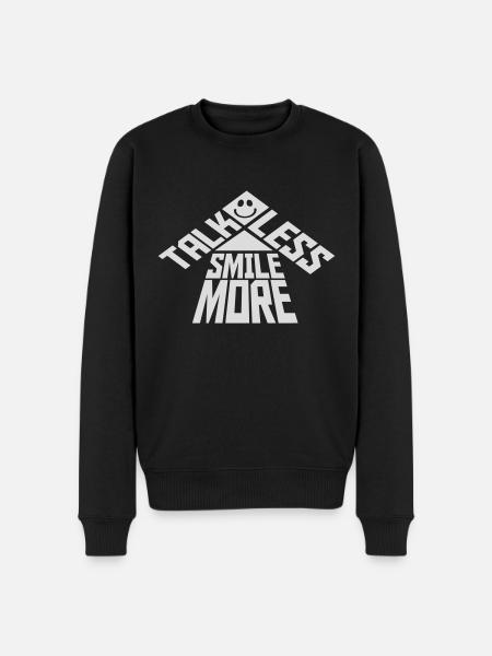 talk less smile more - Men's Premium Organic Jumper - black