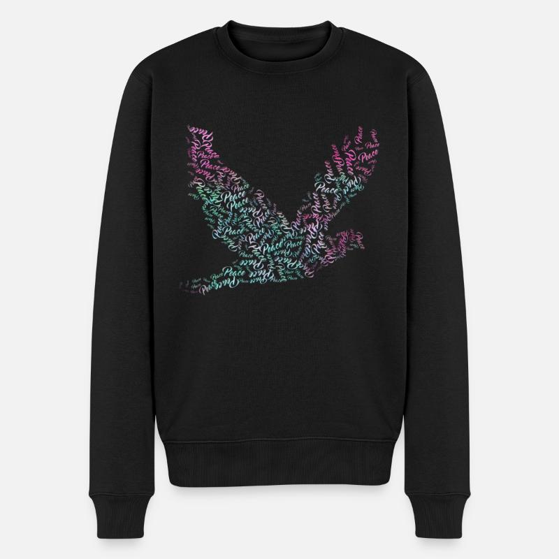 Friedenstaube Vogel Frieden - Männer Premium Bio Pullover - Schwarz