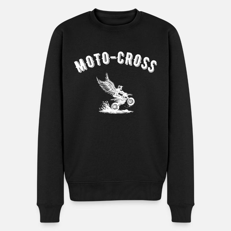 Motocross - Männer Premium Bio Pullover - Schwarz