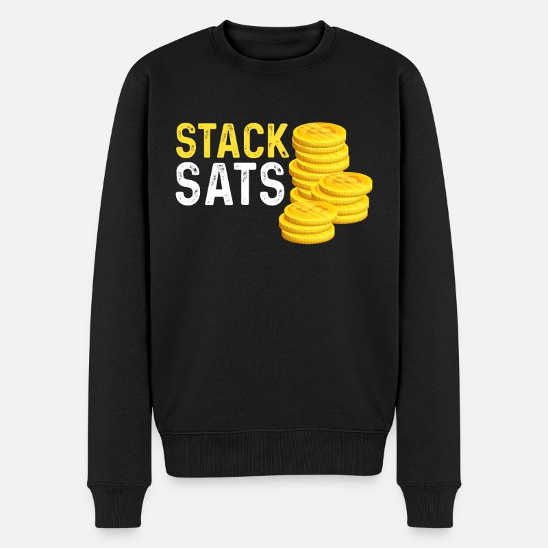 Stack sats - Men's Premium Organic Jumper - black