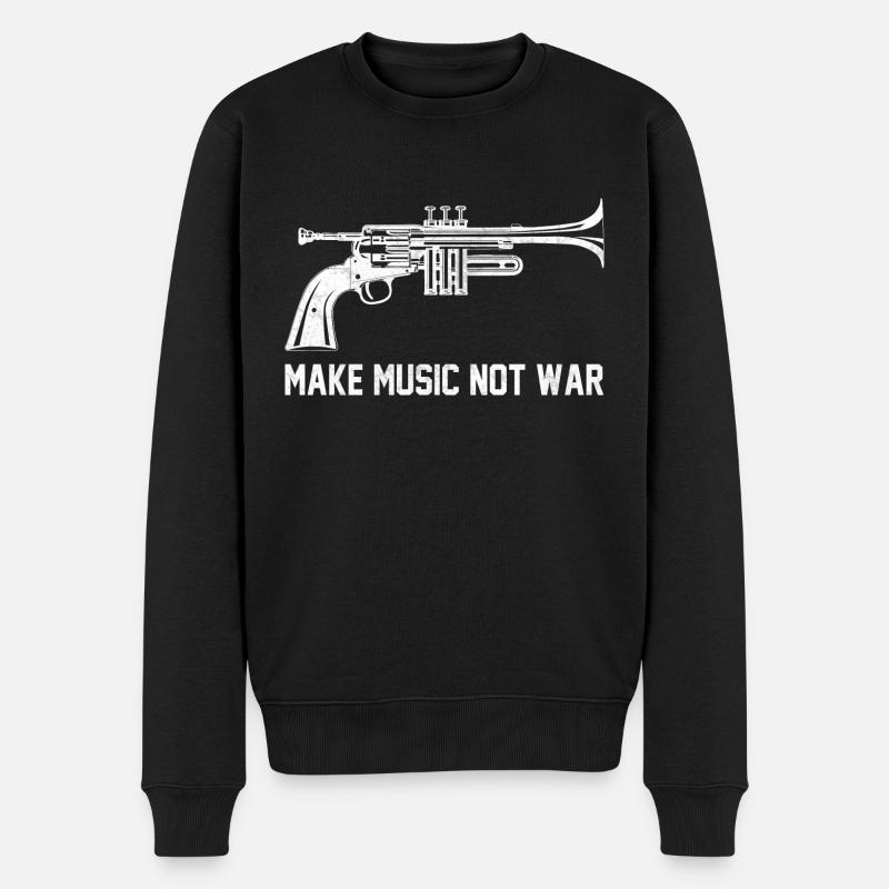 make music not war - Männer Premium Bio Pullover - Schwarz