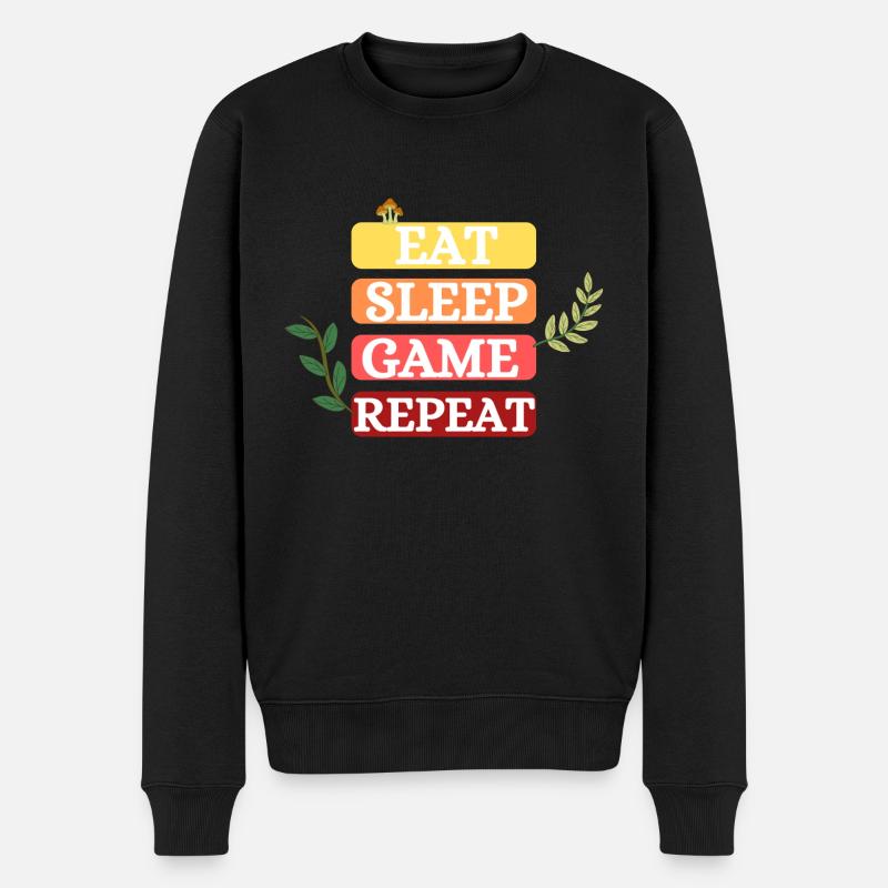Manger / Dormir / Jouer / Répéter - Pull Premium bio Homme - noir