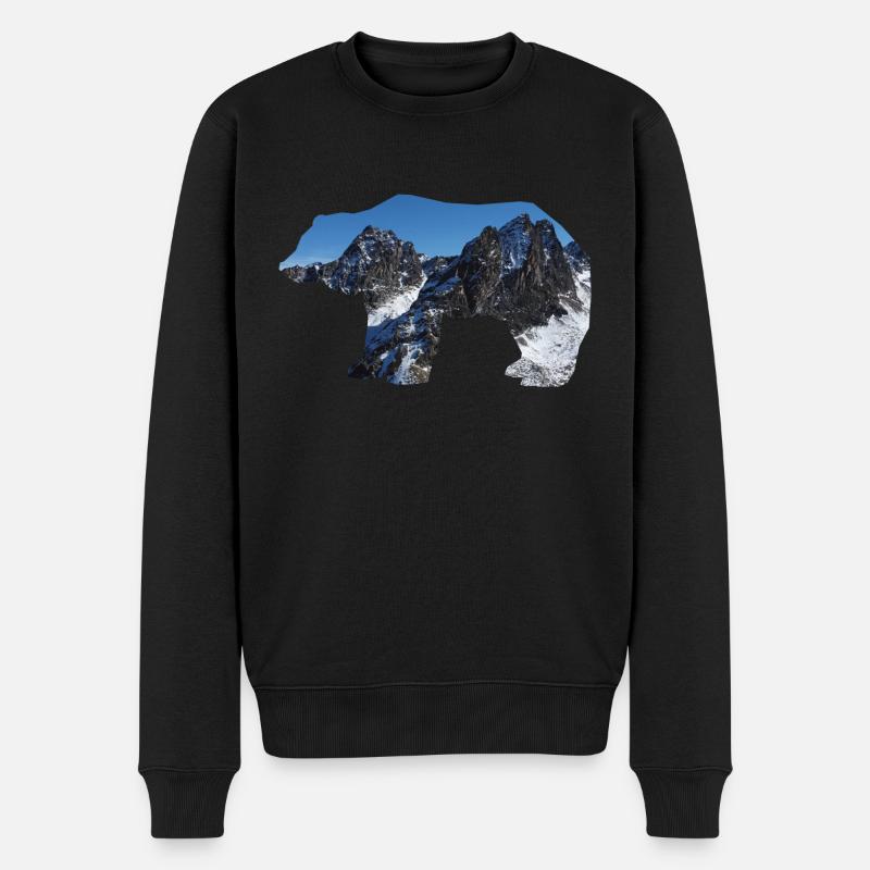 Bär Mountains - Männer Premium Bio Pullover - Schwarz
