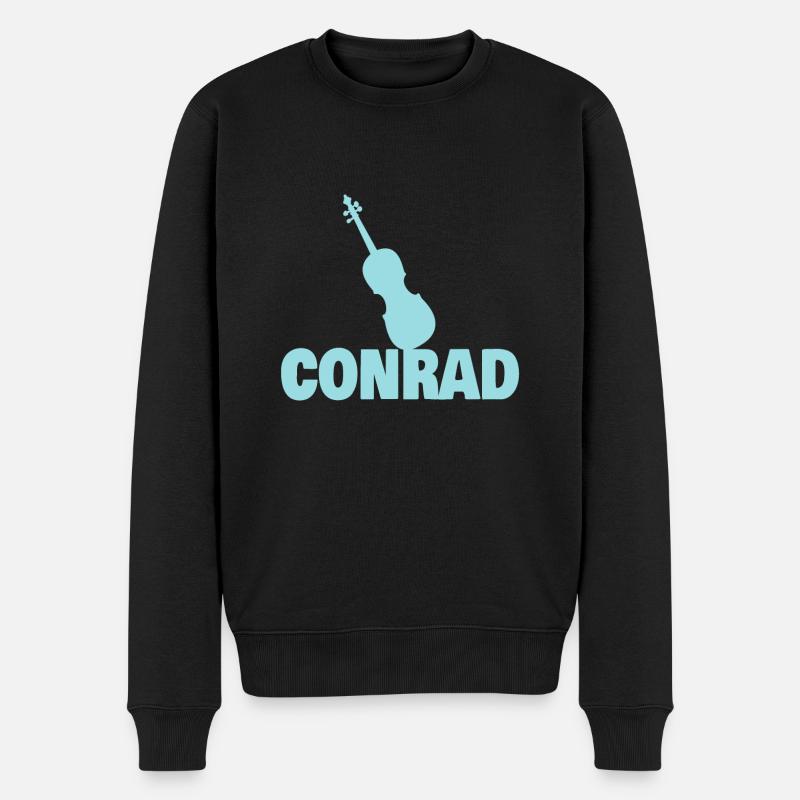 Geige Conrad - Männer Premium Bio Pullover - Schwarz