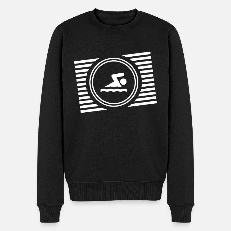 Schwimmer Wassersport - Männer Premium Bio Pullover - Schwarz