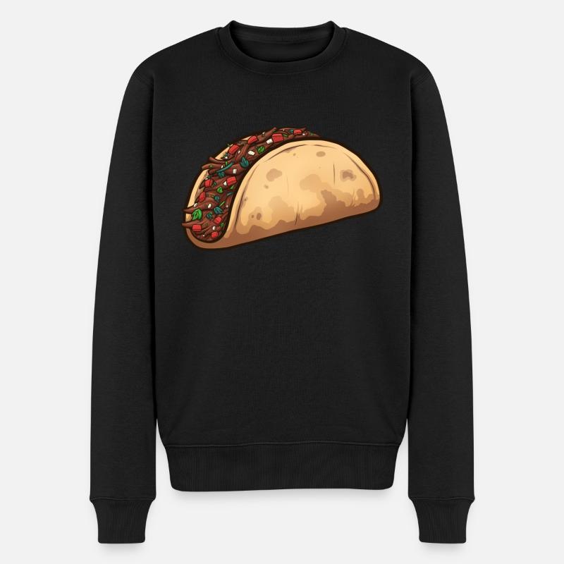 Taco de dessin animé - Pull Premium bio Homme - noir