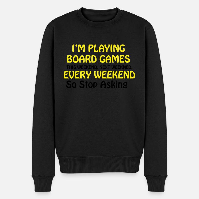 Boardgame Chess Backgammon Game Night - Men's Premium Organic Jumper - black