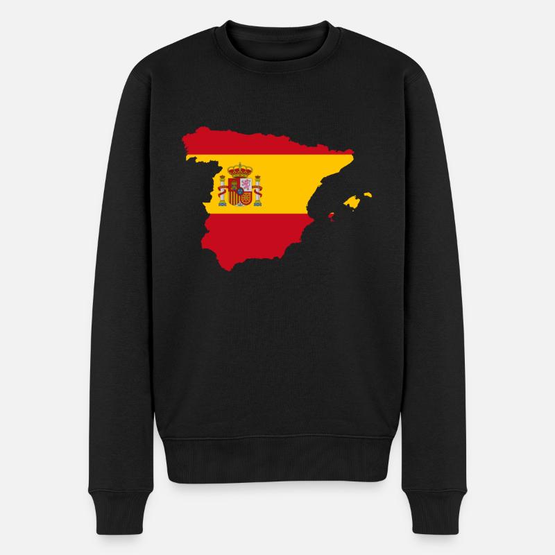 Spanien - Männer Premium Bio Pullover - Schwarz