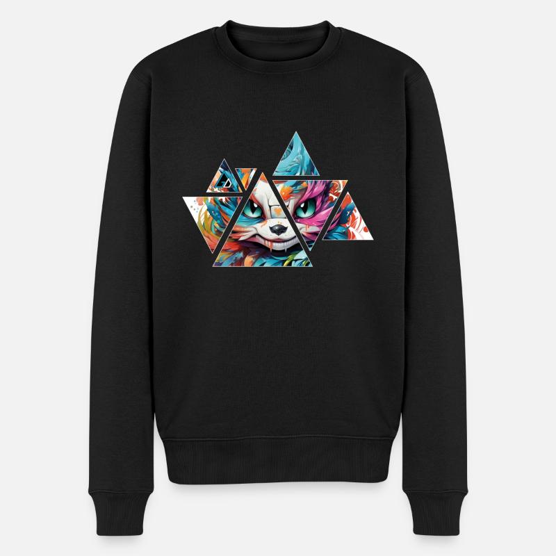 drache chibi - Männer Premium Bio Pullover - Schwarz