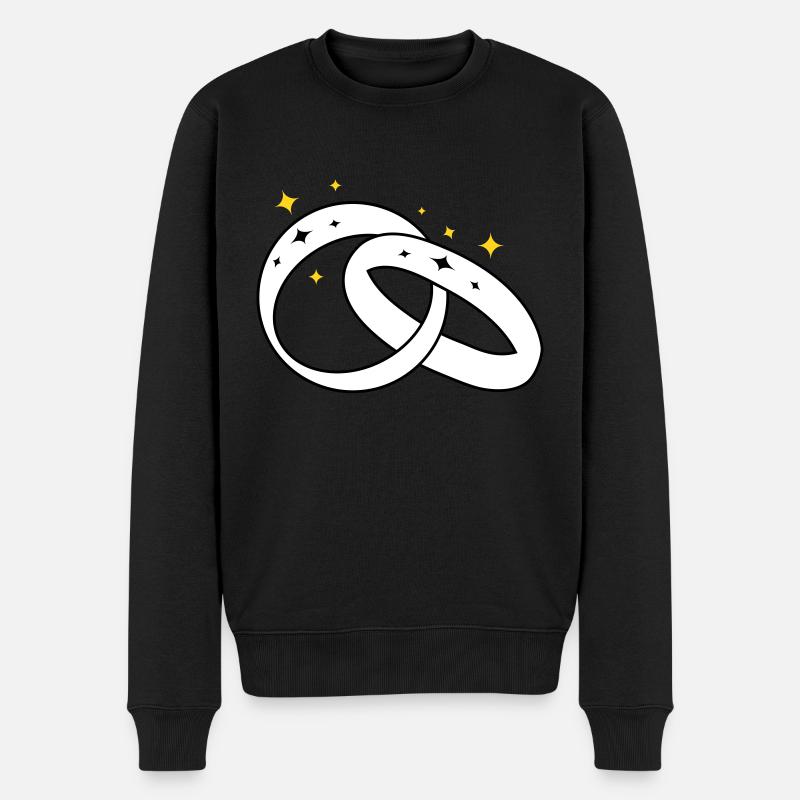 Trauringe zur Verlobung2 - Männer Premium Bio Pullover - Schwarz