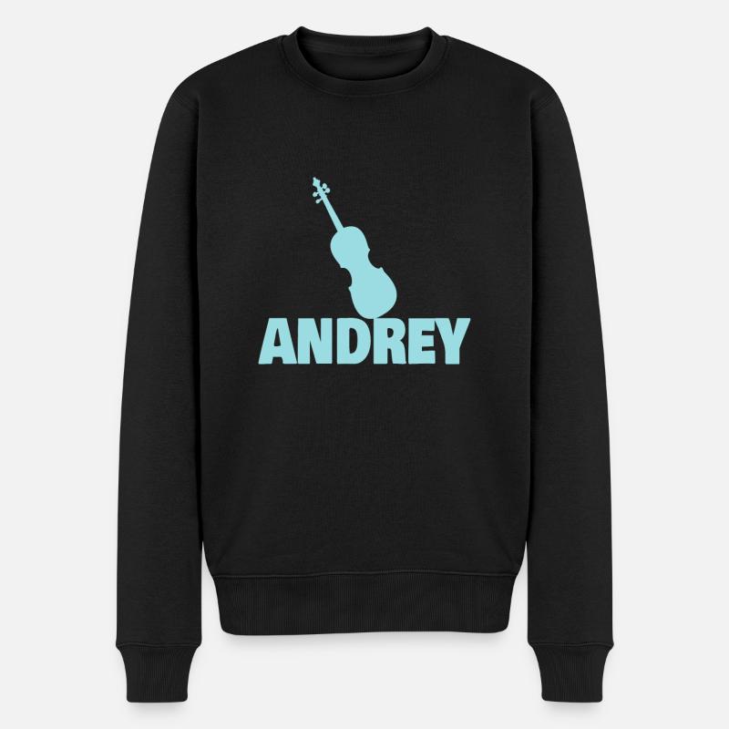 Geige Andrey - Männer Premium Bio Pullover - Schwarz