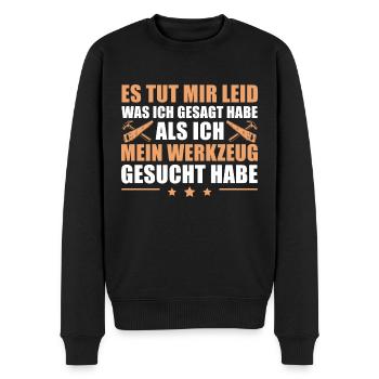 Handwerk Humor Schreiner Handwerker - Männer Premium Bio Pullover - Schwarz - Vorne - Nico (187cm)