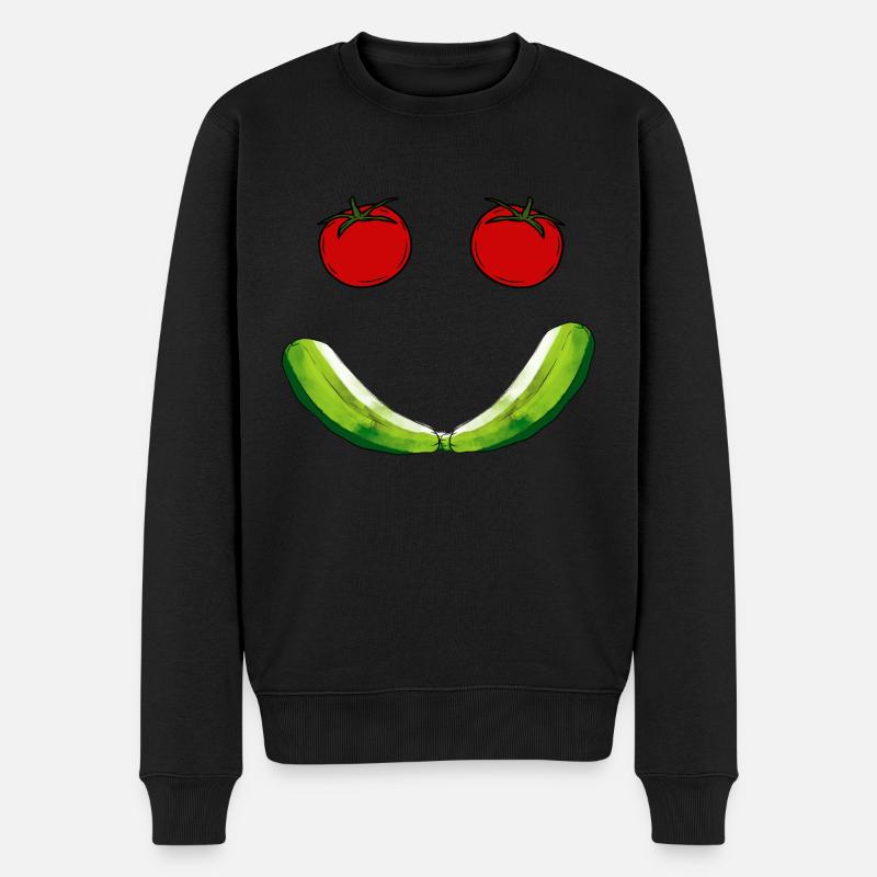 Smile Tomatoes - Männer Premium Bio Pullover - Schwarz