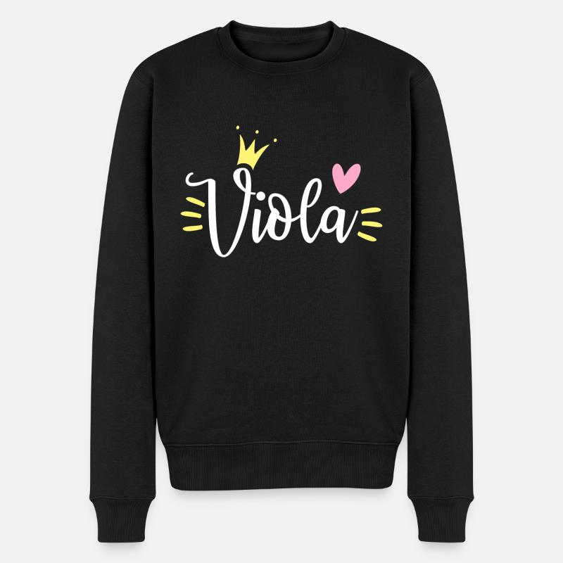 Viola Name Krone - Männer Premium Bio Pullover - Schwarz