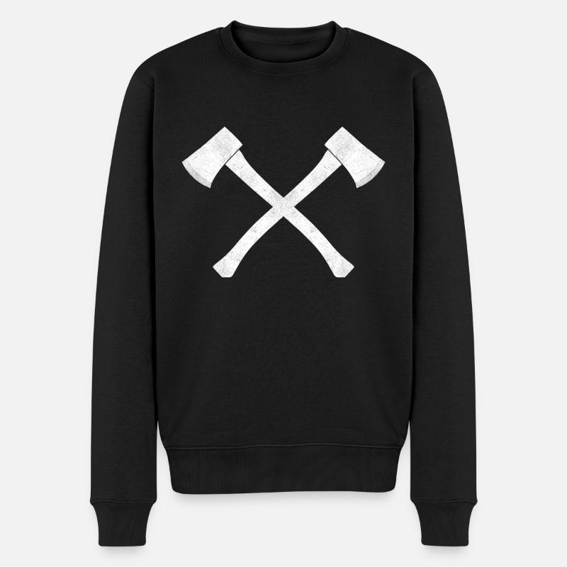 Axt - Männer Premium Bio Pullover - Schwarz