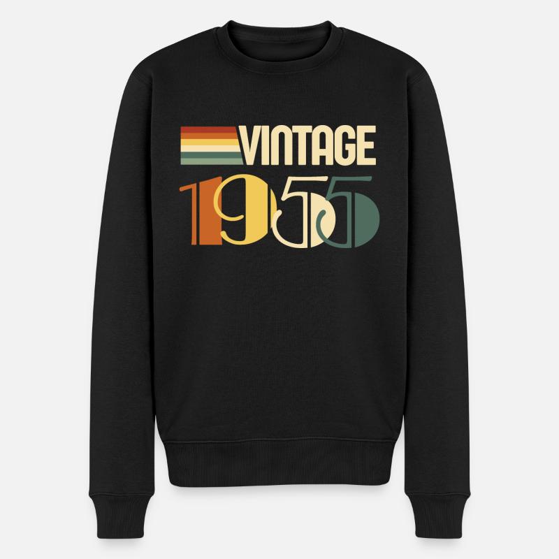 Jahrgang 1955 - 1955 Geburtstagsgeschenk - Männer Premium Bio Pullover - Schwarz