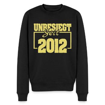 seit 2012 - Männer Premium Bio Pullover - Schwarz - Vorne - Nico (187cm)
