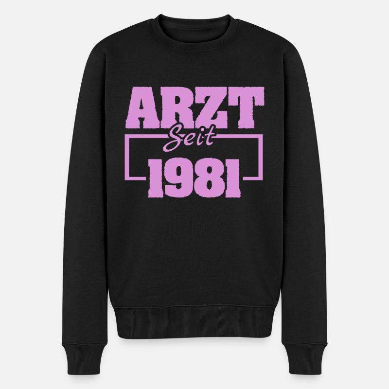 1981 - Männer Premium Bio Pullover - Schwarz