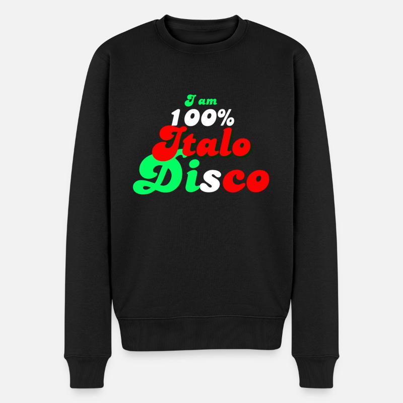 Ich bin 100% Italo Disco Hemd - Männer Premium Bio Pullover - Schwarz