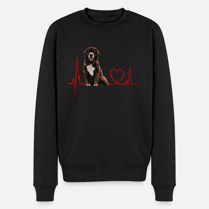 Cadeau Heartbeat pour chiens - Pull Premium bio Homme - noir