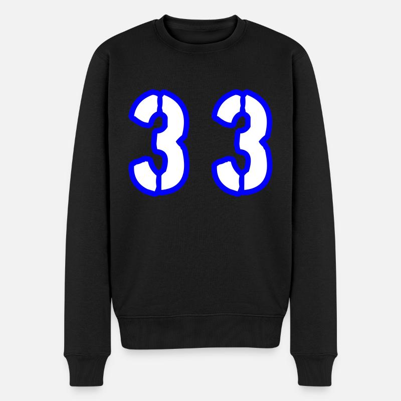 33 Zahl Symbol - Männer Premium Bio Pullover - Schwarz
