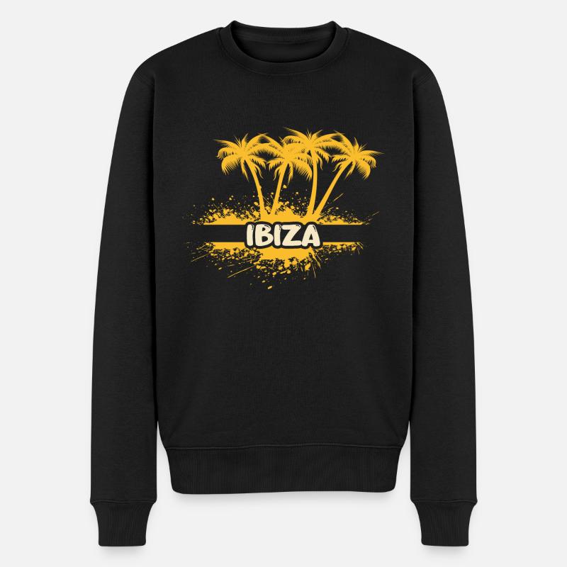 Ibiza als Party - Männer Premium Bio Pullover - Schwarz