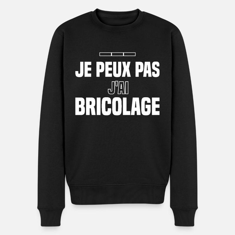 Ich kann nicht DIY - Männer Premium Bio Pullover - Schwarz