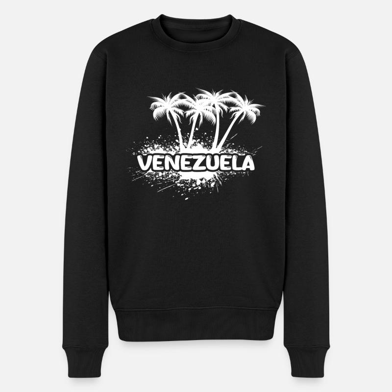 Venezuela als Party - Männer Premium Bio Pullover - Schwarz