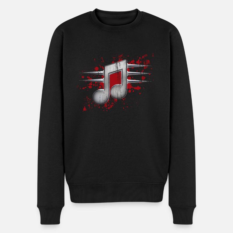 Musiknote mit Stacheln - Männer Premium Bio Pullover - Schwarz