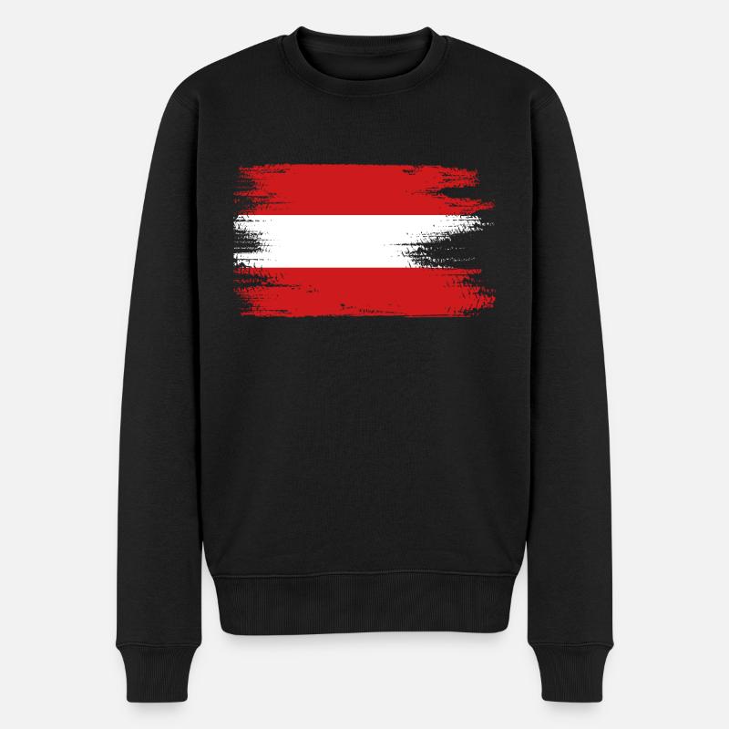 Austria Flag Austria Austrian Flag - Men's Premium Organic Jumper - black