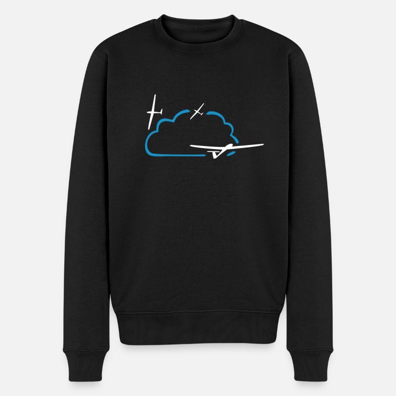 Thermik Segelflieger gleiten Segelflugzeug - Männer Premium Bio Pullover - Schwarz