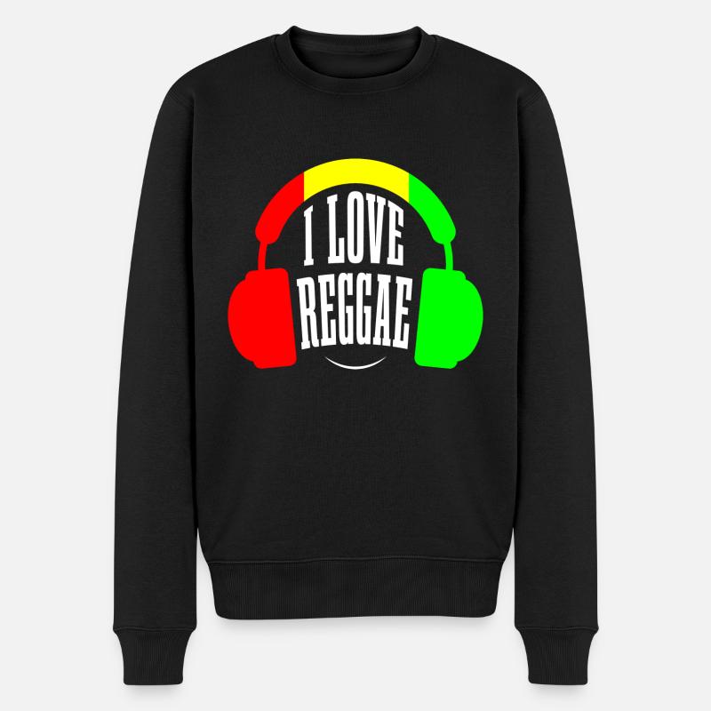 Reggae-Musik - Männer Premium Bio Pullover - Schwarz