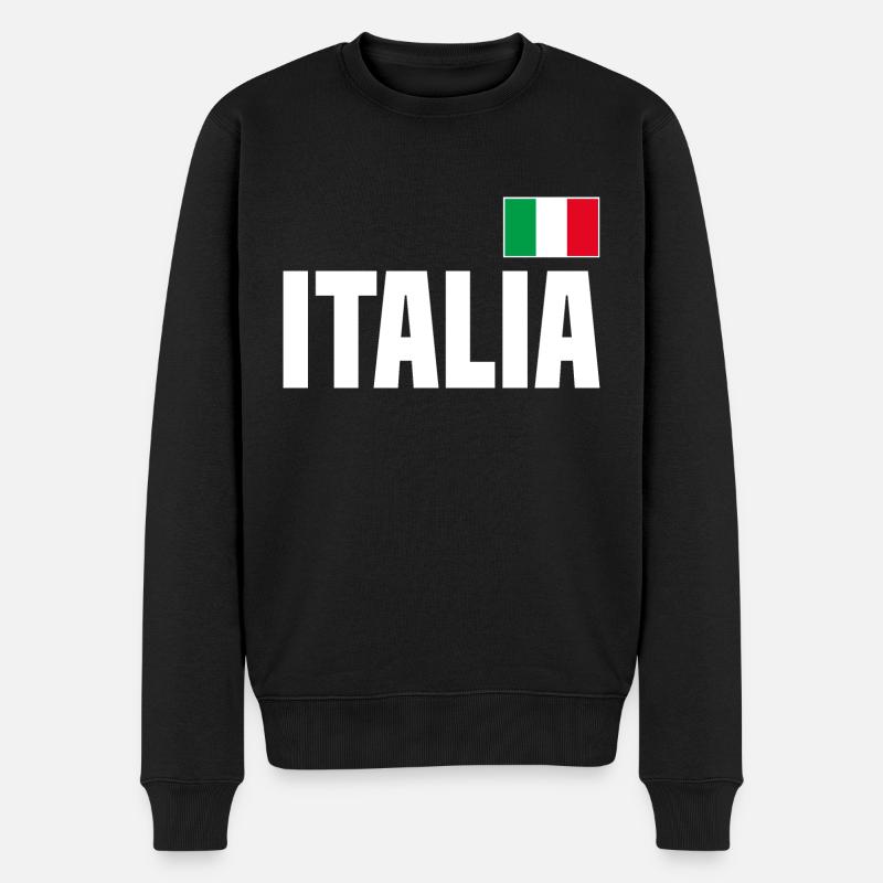 Italia Italien Flagge - Männer Premium Bio Pullover - Schwarz