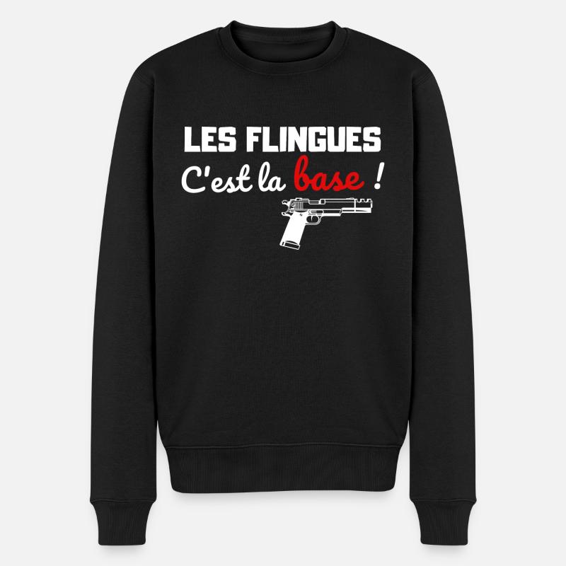 Les flingues c'est la base - Pull Premium bio Homme - noir