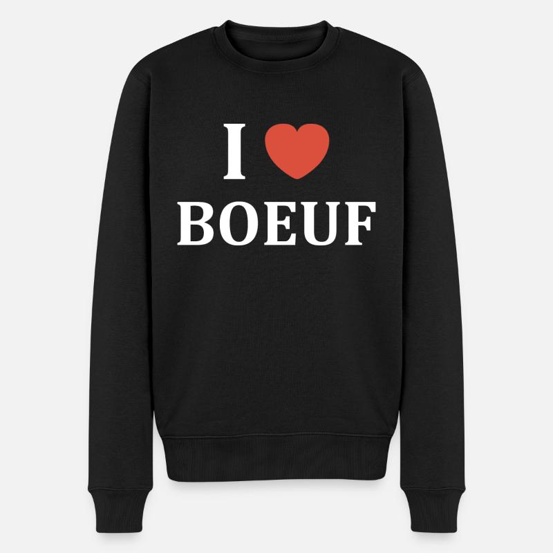 i love bœuf - Pull Premium bio Homme - noir