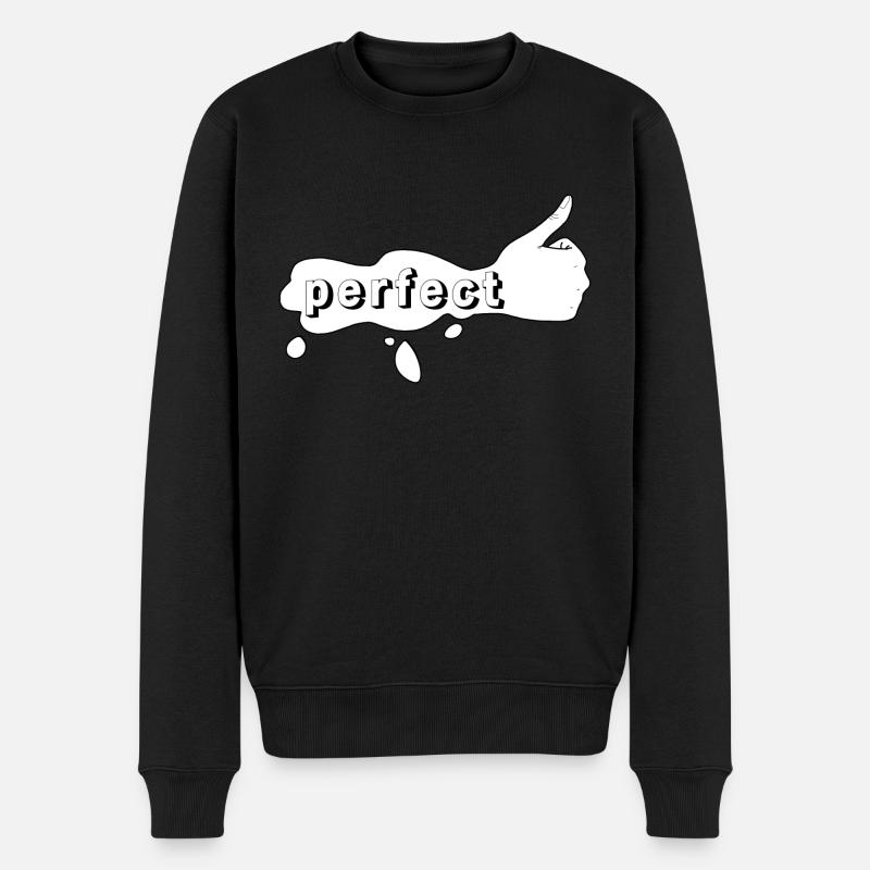 perfect - Männer Premium Bio Pullover - Schwarz