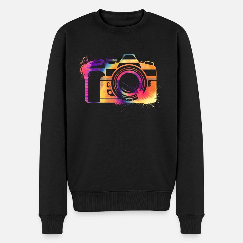 Fotograf Geschenk | Fotografie Kamera Motiv - Männer Premium Bio Pullover - Schwarz