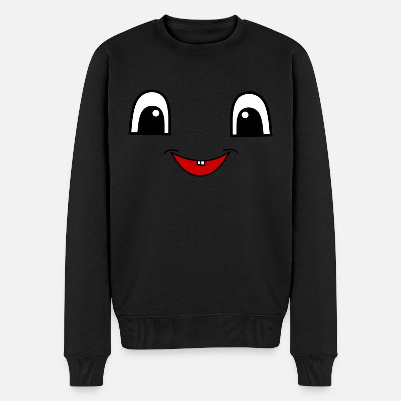 Cute face - Männer Premium Bio Pullover - Schwarz