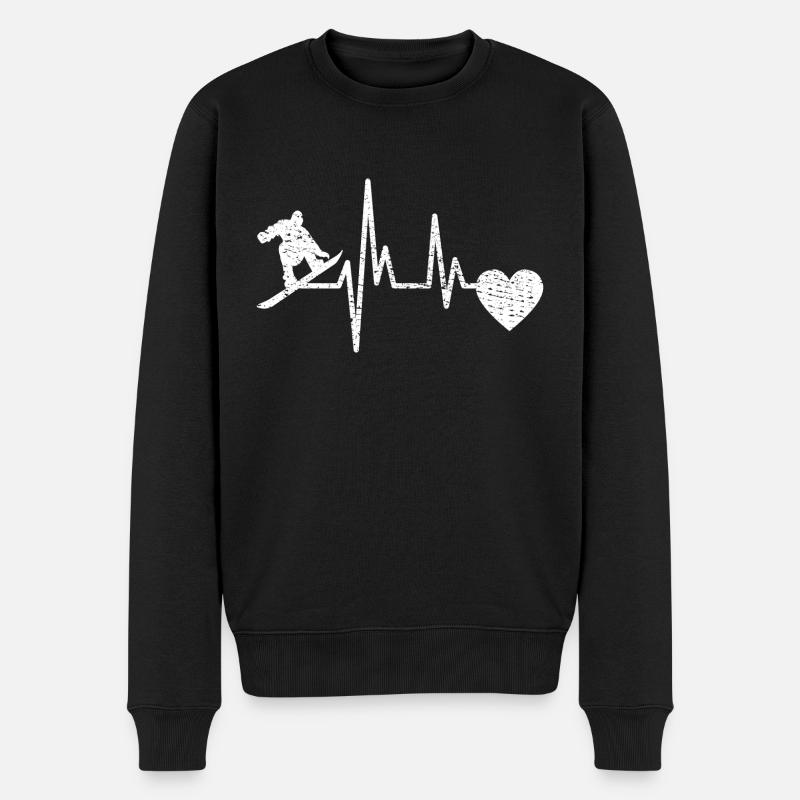 Wintersport Snowboard Spruch Snowboardfahrer - Männer Premium Bio Pullover - Schwarz