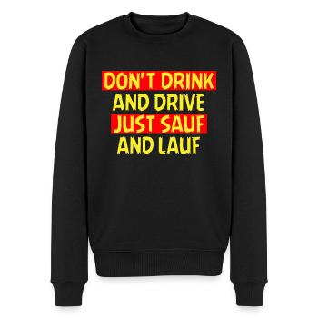 SSW135 JUST BOOZE AND RUN - Men's Premium Organic Jumper - black - Front - Nico (187cm)