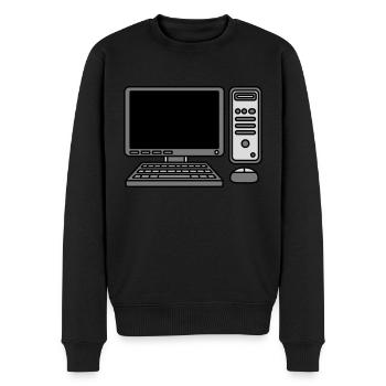 Computer Keyboard Mouse Screen - Men's Premium Organic Jumper - black - Front - Nico (187cm)
