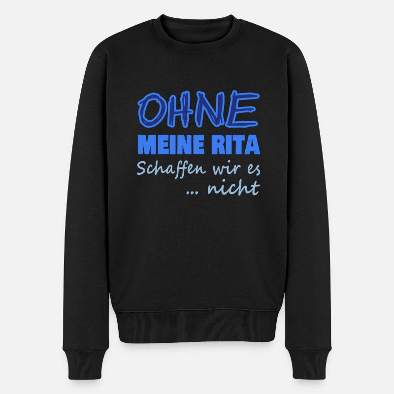 rita - Männer Premium Bio Pullover - Schwarz