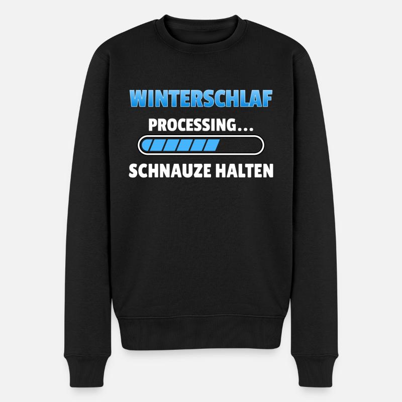 Winterschlaf Processing Schnauze Spruch T-shirt - Männer Premium Bio Pullover - Schwarz