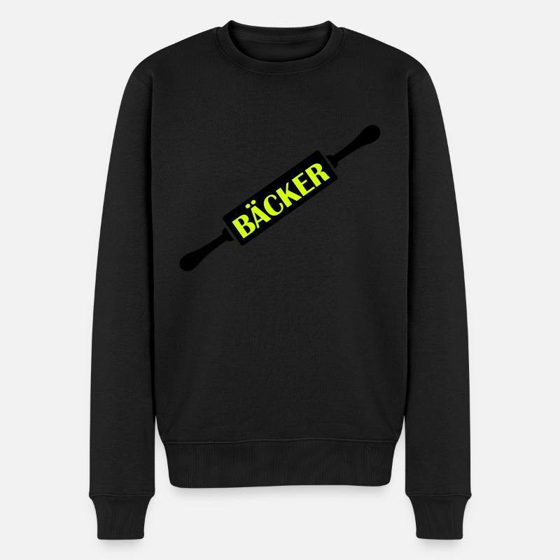 bäcker - Männer Premium Bio Pullover - Schwarz