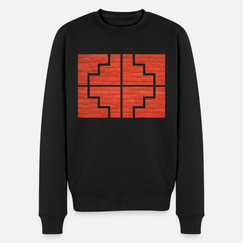 Geometrische Wand - Männer Premium Bio Pullover - Schwarz