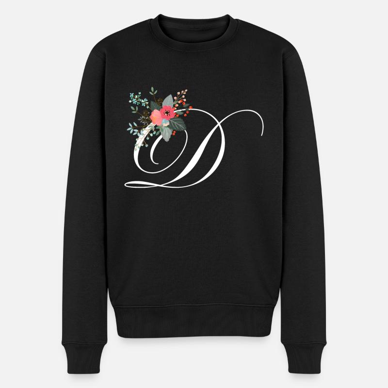 Lettre d fleuris - Pull Premium bio Homme - noir